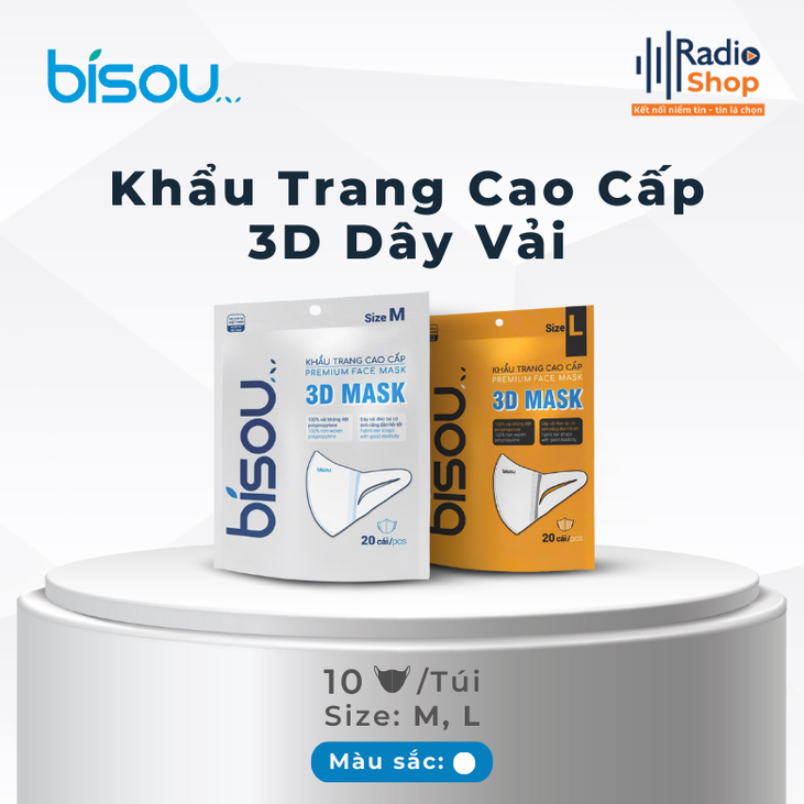 Khẩu trang cao cấp - 3D dây vải size M-L